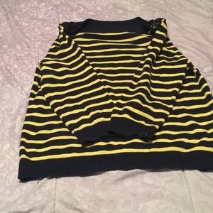 Navy blue yellow stripes